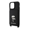 Чехол Lagerfeld Crossbody cardslot PU Saffiano Ikonik metal Hard для iPhone 14 Pro Max, черный