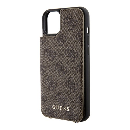 Чехол Guess Crossbody cardslots magnetic 4G Hard для iPhone 14 Plus, коричневый
