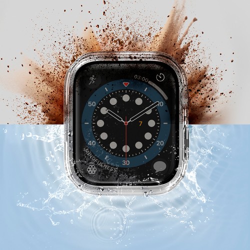 Чехол со стеклом Uniq Nautic 9H glass Water-resistant IP68 для Apple Watch 45 мм, прозрачный