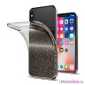 Чехол Deppa Chic для iPhone X/XS, черный (с блестками)