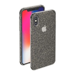 Чехол Deppa Chic для iPhone X/XS, черный (с блестками)