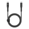 EnergEA Кабель FLOW USB-C to USB-C PD240W 5A DISPLAY Nanoweave Magnetic tie Black 1.5m