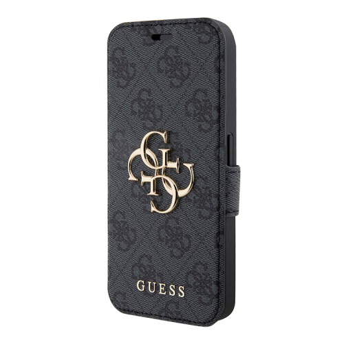 Guess для iPhone 15 Pro Max чехол PU 4G Big metal logo Booktype Grey