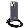 Guess для iPhone 15 чехол Crossbody PC/TPU 4G Hard + Nylon cord Black