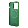 Lacoste для iPhone 15 Pro Max чехол Liquid silicone Croc Logo Hard Green (MagSafe)