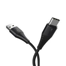 Кабель Rock Hi-Tensile USB-A/USB-type-C (0.25 м), черный