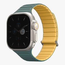 Uniq для Apple Watch 49/45/44/42 mm ремешок Revix EVO reversible Magnetic Viridian Green/Burnt Yell