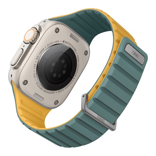 Uniq для Apple Watch 49-46-45-44 mm ремешок Revix EVO reversible Magnetic Viridian Green/Burnt Yell