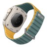 Uniq для Apple Watch 49-46-45-44 mm ремешок Revix EVO reversible Magnetic Viridian Green/Burnt Yell