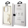 Karl Lagerfeld для iPhone 15 Pro чехол PU Wrinkled Signature Metal logo & Camera frame Hard Gold