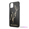 Чехол Karl Lagerfeld Double layer Karl signature Hard Glass для iPhone 11 Pro Max, черный
