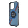 BMW для iPhone 16 Pro чехол Motorsport PC/TPU Circle&Tricolor, синий (MagSafe)