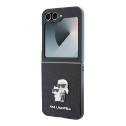 Karl Lagerfeld для Galaxy Z Flip 6 чехол PU-кожа Saffiano Karl&Choupette метал.значок, черный