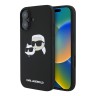 Karl Lagerfeld для iPhone 16 чехол Liquid Silicone NFT Karl&Choupette Head Black (MagSafe)