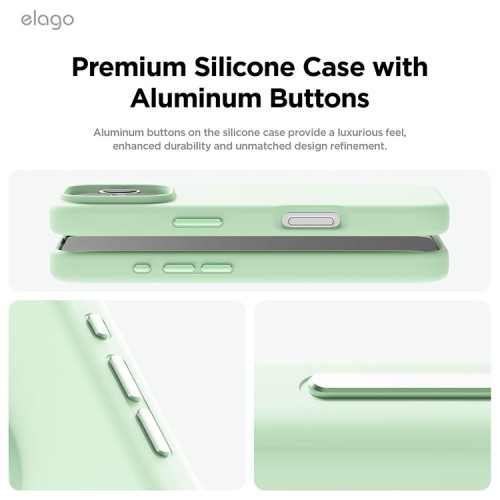 Elago для iPhone 16 Pro чехол Soft silicone (Liquid) Soft Mint (MagSafe)