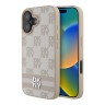DKNY для iPhone 16 чехол PU Checkered Printed stripes Metal logo Hard Pink