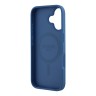 Guess для iPhone 16 чехол PU Flowers Roses Hard Blue (MagSafe)