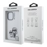 Karl Lagerfeld для iPhone 16 чехол Liquid Silicone Sketch Karl&Choupette White (MagSafe)