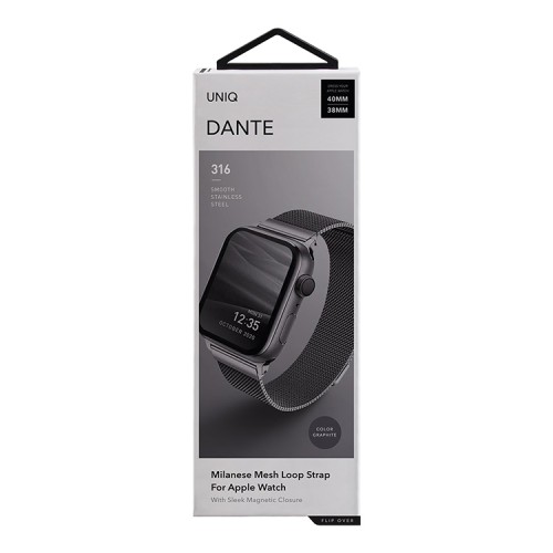 Ремешок Uniq Dante Strap Steel для Apple Watch  42-41-40 мм, серый