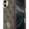 Guess для iPhone 17 чехол PU 4G Diamond metal logo Gold camera Hard Brown (MagSafe)