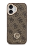 Guess для iPhone 17 чехол PU 4G Diamond metal logo Gold camera Hard Brown (MagSafe)