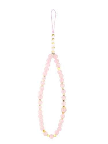 Guess для iPhone 17 Pro Max чехол PU 4G Big metal logo Hard + Pearl Hand Strap Pink
