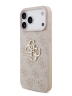 Guess для iPhone 17 Pro Max чехол PU 4G Big metal logo Hard + Pearl Hand Strap Pink