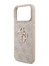 Guess для iPhone 17 Pro Max чехол PU 4G Big metal logo Hard + Pearl Hand Strap Pink