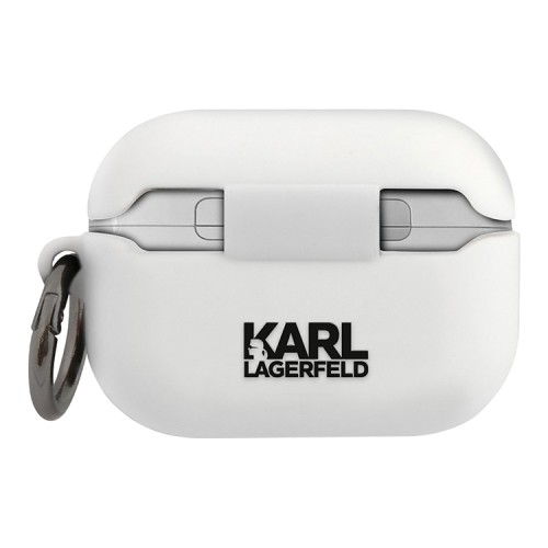Чехол Karl Lagerfeld Silicone RSG logo с кольцом для Airpods Pro, белый