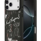 Karl Lagerfeld для iPhone 17 Pro чехол PU Grained leather Sketch with Metal logo Hard Black (MagSafe)