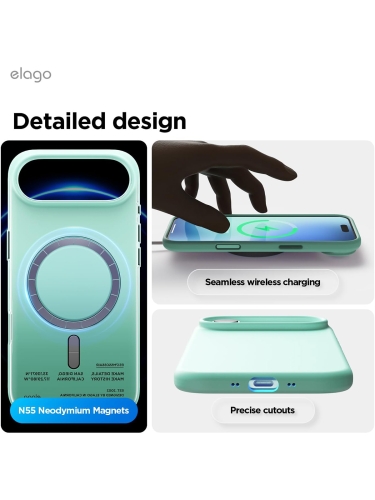 Elago для iPhone Air чехол Magnetic Silicone Aqua Sky (MagSafe)