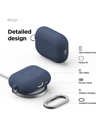 Elago для AirPods Pro 3 чехол Silicone Hang case Jin Indigo