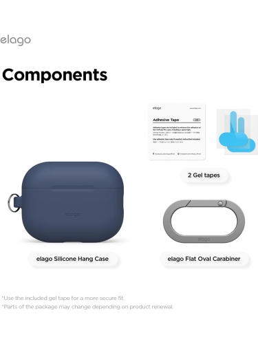 Elago для AirPods Pro 3 чехол Silicone Hang case Jin Indigo