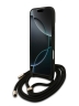 Guess для iPhone 17 Pro Max чехол Crossbody PU 4G Big metal logo Hard + Nylon Cord Black