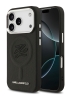 Karl Lagerfeld для iPhone 17 Pro Max чехол PU Debossed Initials Metal logo & Camera Hard Black (MagSafe)