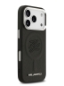 Karl Lagerfeld для iPhone 17 Pro Max чехол PU Debossed Initials Metal logo & Camera Hard Black (MagSafe)