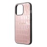 Чехол Guess PU Croco with metal logo Hard для iPhone 13 Pro Max, розовый
