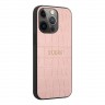 Чехол Guess PU Croco with metal logo Hard для iPhone 13 Pro Max, розовый