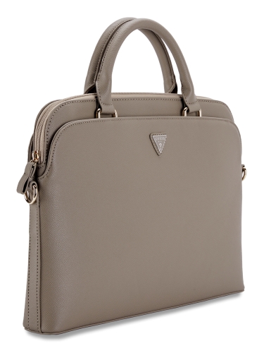 Guess для ноутбуков 15"/16" сумка PU Grained leather Bag Triangle metal logo with Zipper Brown