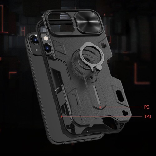 Противоударный чехол Nillkin CamShield Armor для iPhone 13, черный