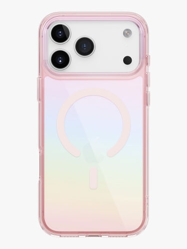 Uniq для iPhone 17 Pro Max чехол Iridescia (holographic) Pink Prism (Magsafe)
