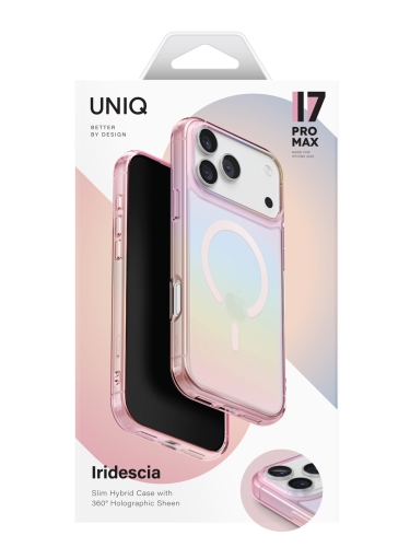Uniq для iPhone 17 Pro Max чехол Iridescia (holographic) Pink Prism (Magsafe)