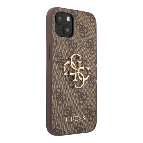 Чехол Guess 4G Big metal logo Hard для iPhone 13 mini, коричневый