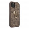 Чехол Guess 4G Big metal logo Hard для iPhone 13 mini, коричневый
