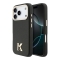 Karl Lagerfeld для iPhone 17 Pro чехол PU Full Wrapped K HEAD Metal logo & Cam Hard Black (MagSafe)