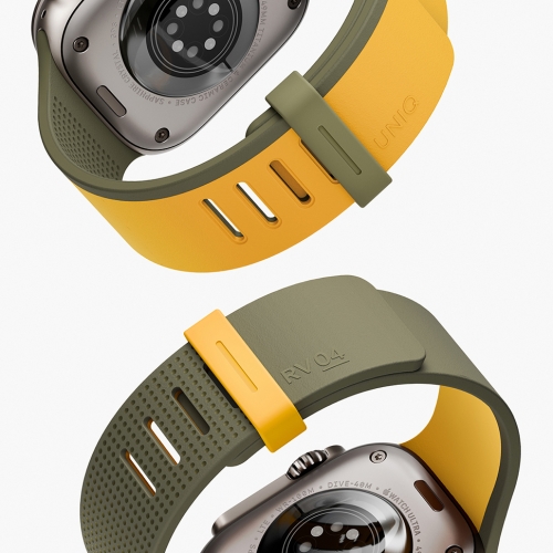 Uniq для Apple Watch 49/46/45/44 mm ремешок Revix IV reversible Magnetic Canary Yellow/Deep Forrest