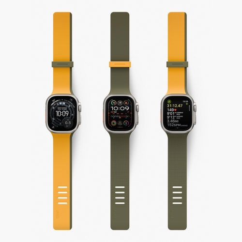 Uniq для Apple Watch 49/46/45/44 mm ремешок Revix IV reversible Magnetic Canary Yellow/Deep Forrest