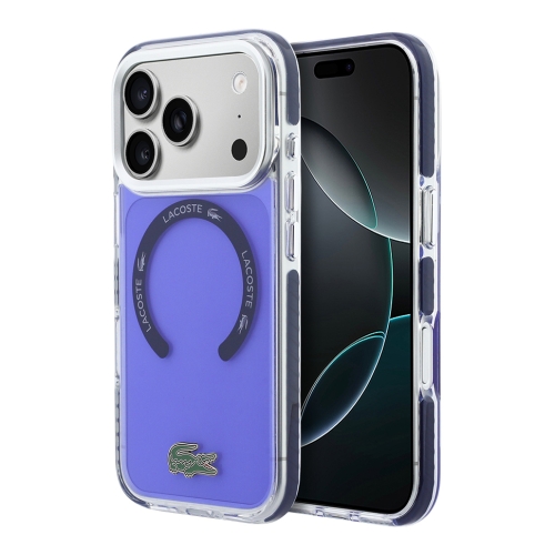 Lacoste для iPhone 17 Pro чехол ShockProof Lacquer Metal logo & Cam Hard Frosted Marine (MagSafe)