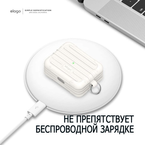 Чехол Elago Suit armor Silicone hang case для AirPods Pro, белый