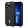 Чехол Ferrari Liquid Silicone with metal logo Hard для iPhone 14 Pro, черный